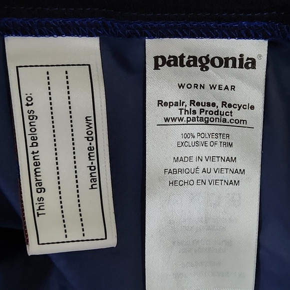 Patagonia Jacket Boys Medium Blue Light Variable Hoody Windbreaker Full Zip - Picture 7 of 12